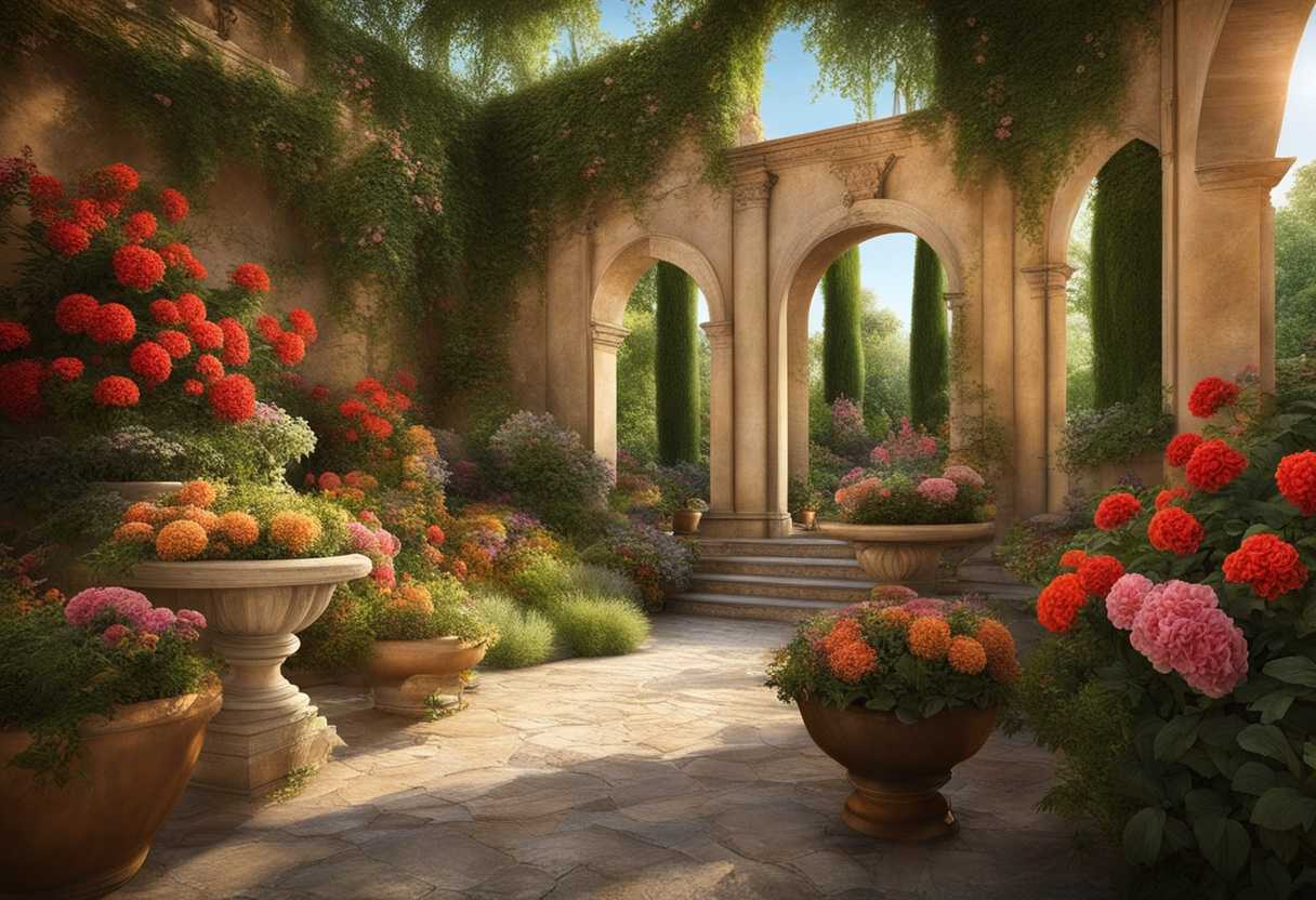 Sunlit-garden-vibrant-flowers-blooming-gentle-breeze-serene-atmosphere-rejuvenating-energy-warm_oirz