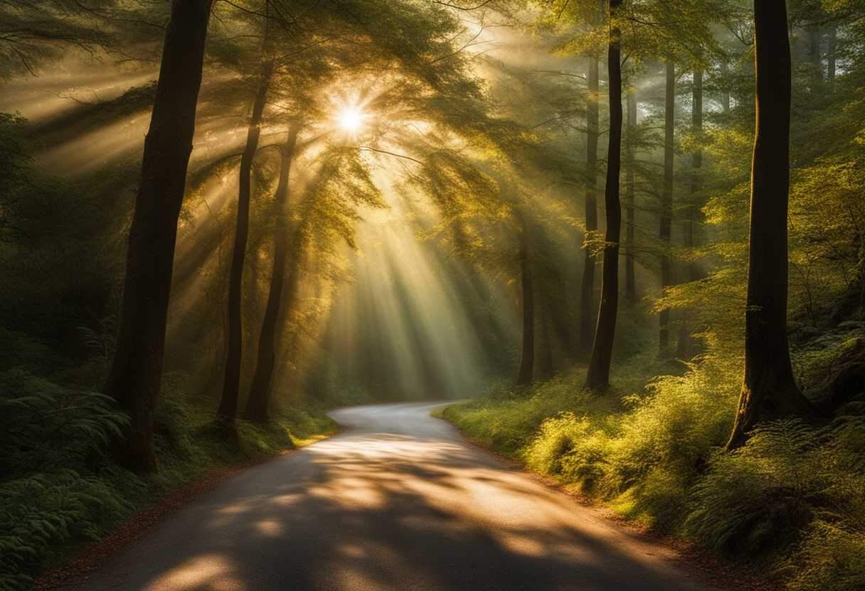 A-winding-road-through-a-dense-forest-sunlight-breaking-through-symbolizing-hope-and-resilience_vguz