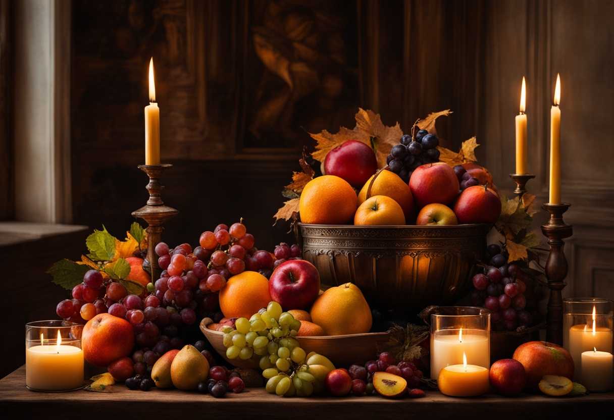 Harvest-feast-with-bountiful-fruits-warm-candles-grateful-faces-cozy-atmosphere-rich-colors-inv_lpov