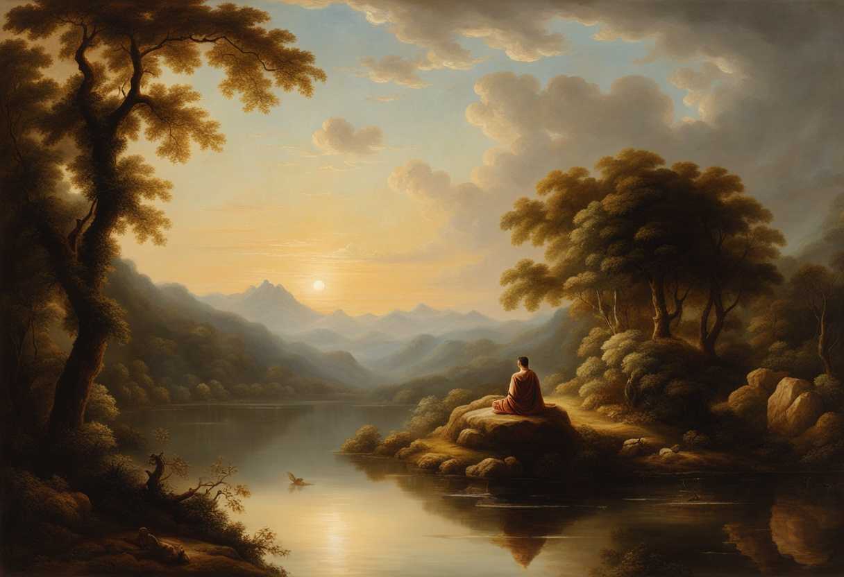 Serene-landscape-at-dawn-gentle-light-illuminating-a-peaceful-figure-meditating-surrounded-by-natu_edds