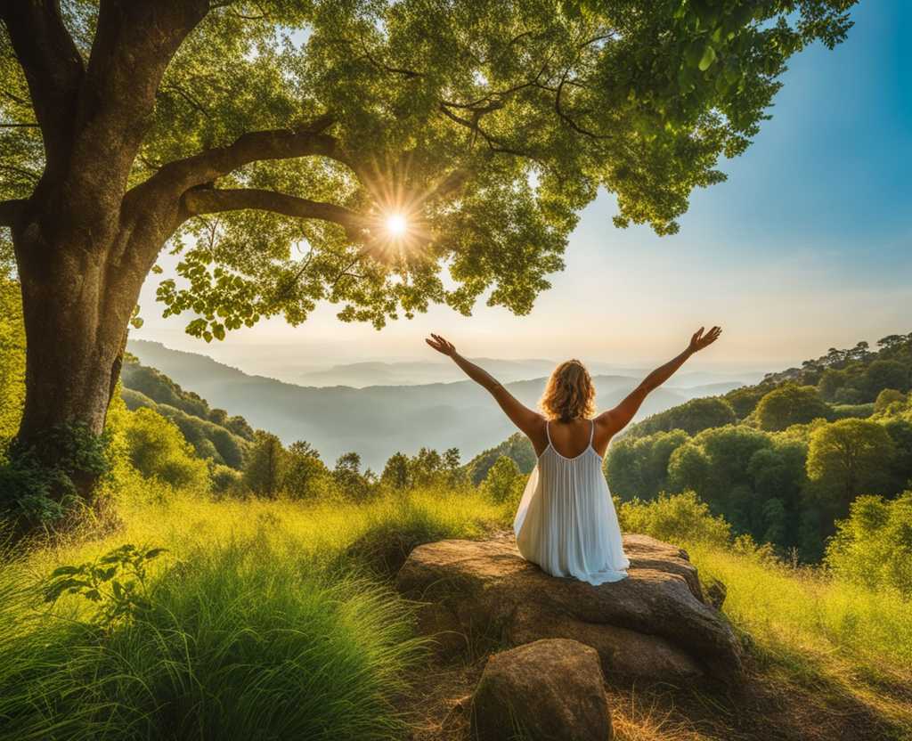 person-and-beautiful-natural-setting-vibrant-full-of-life-arms-outstretched-face-lifted-towards-