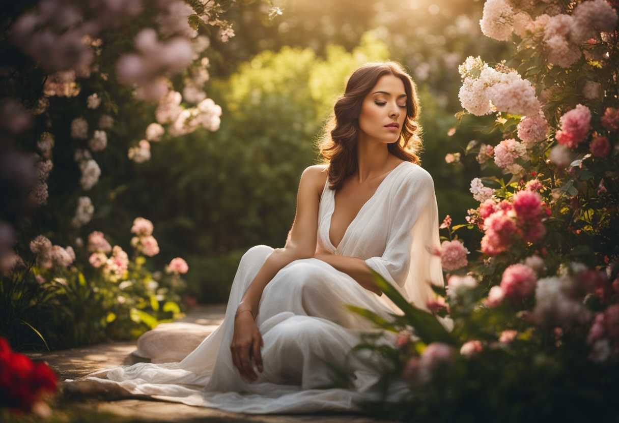 Serene-woman-meditating-in-a-sunlit-garden-surrounded-by-blooming-flowers-peaceful-atmosphere-sof_qjds