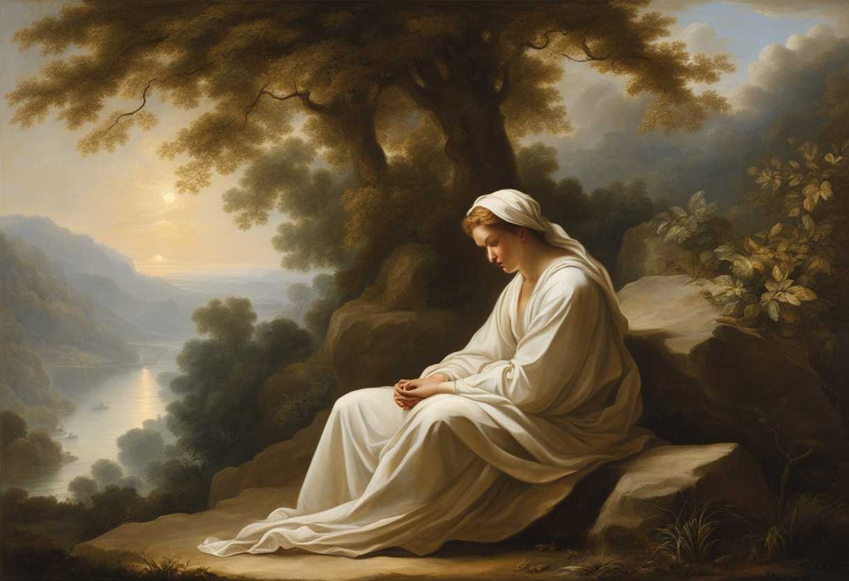A-serene-figure-in-prayer-illuminated-by-gentle-light-surrounded-by-nature's-tranquility_cwfn