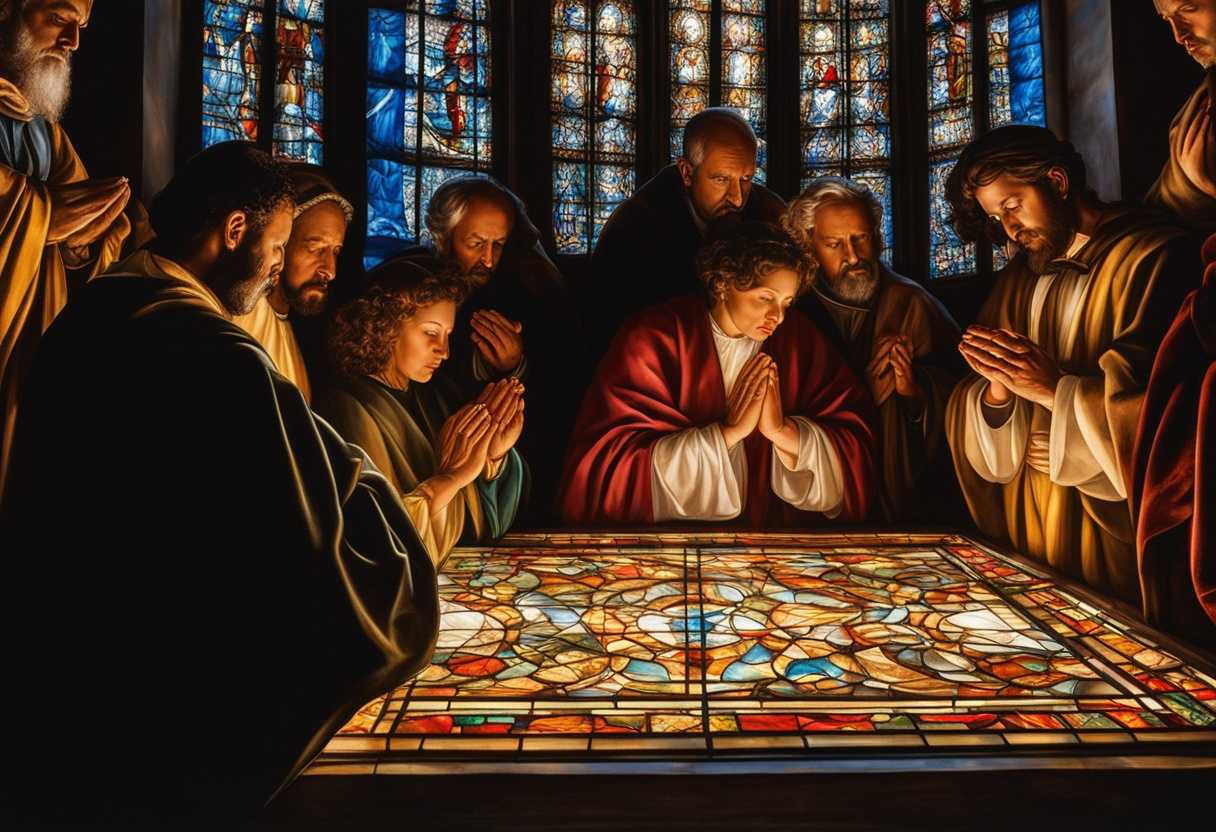 Diverse-individuals-in-prayer-illuminated-by-stained-glass-united-in-serene-reverence_trgc