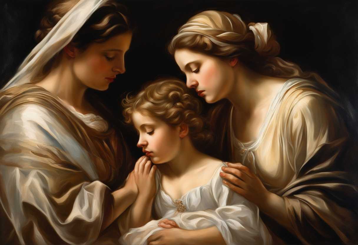 Family-huddled-in-soft-light-heads-bowed-in-prayer-radiating-unity-faith-and-gratitude_kldq