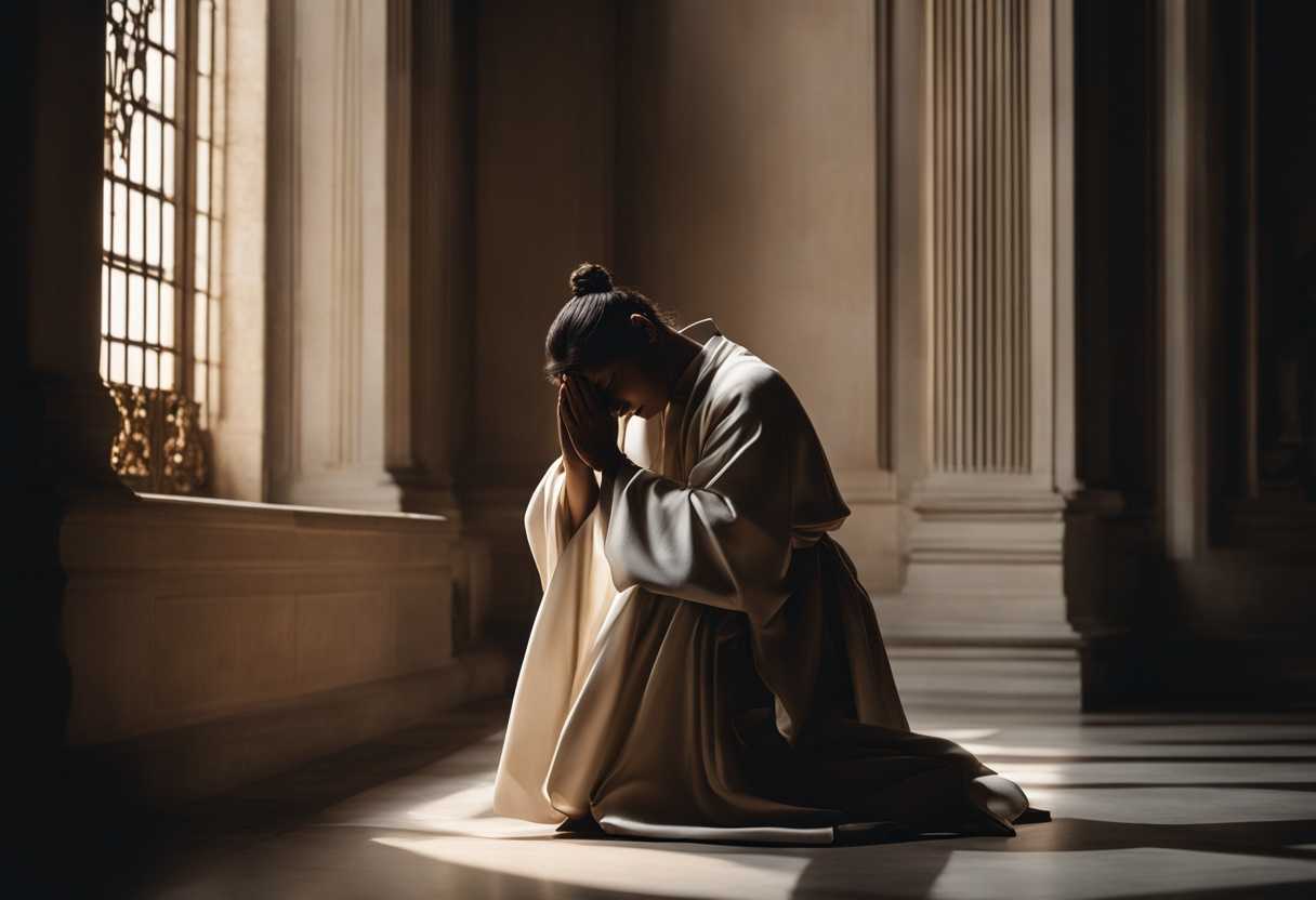 A-person-kneels-in-prayer-bathed-in-soft-light-exuding-inner-strength-and-faith_dazn