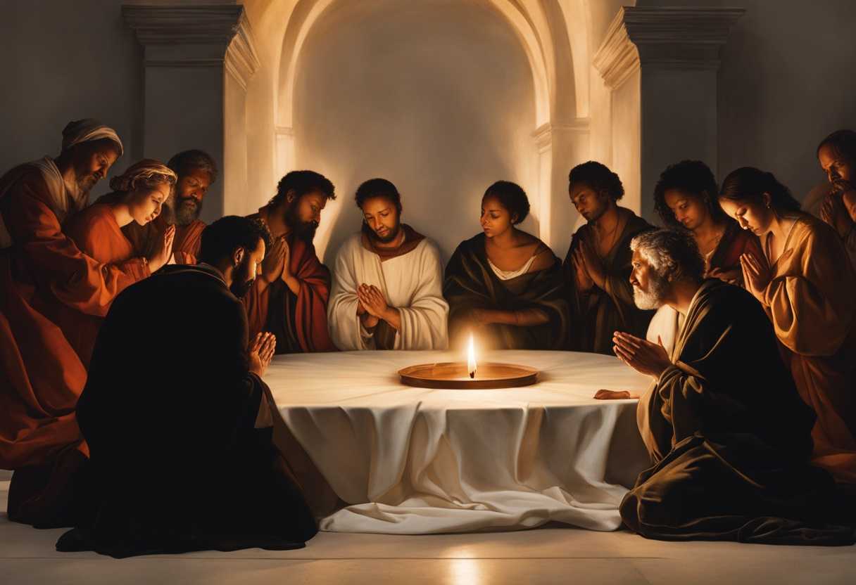 A-diverse-group-of-individuals-pray-together-in-candlelit-circle-united-in-spiritual-devotion_rmev