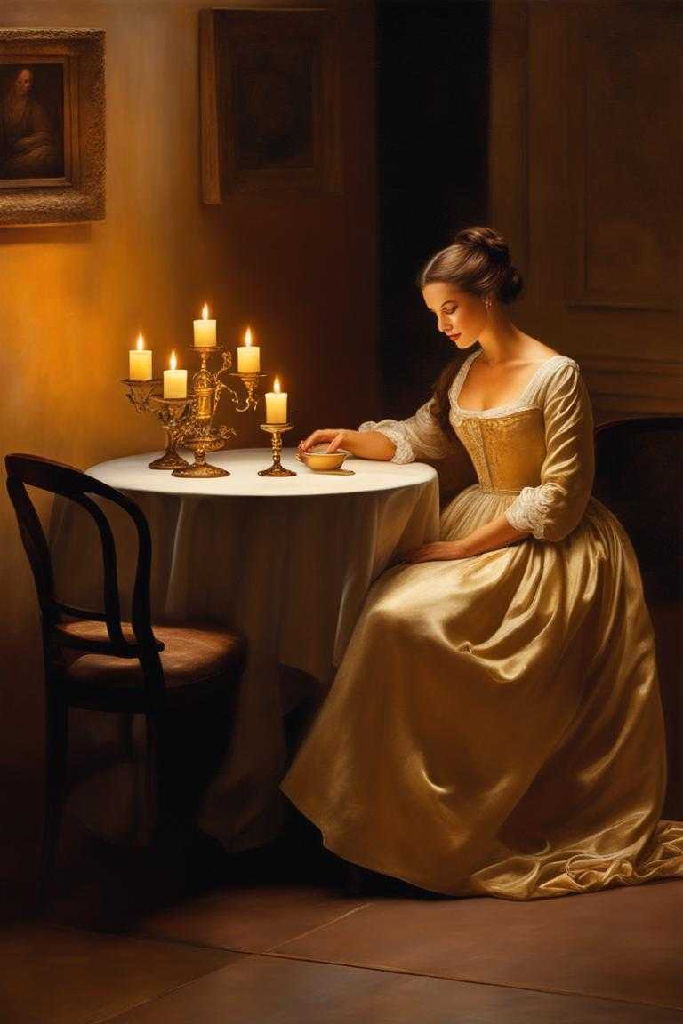 table-and-person-in-warm-inviting-atmosphere-seated-at-table-with-gentle-smile-surrounded-by-soft