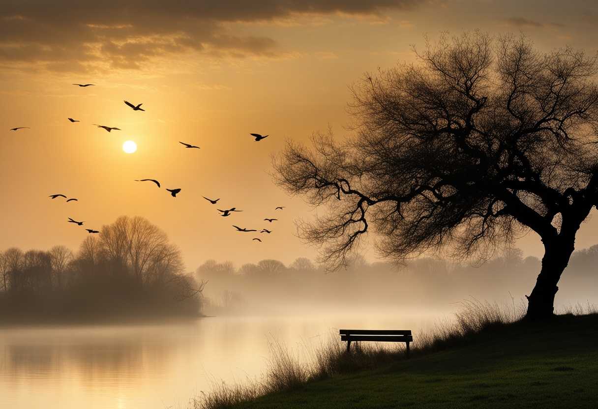 A-tranquil-morning-scene-with-misty-grass-a-silhouetted-tree-and-soft-bird-songs_srdn