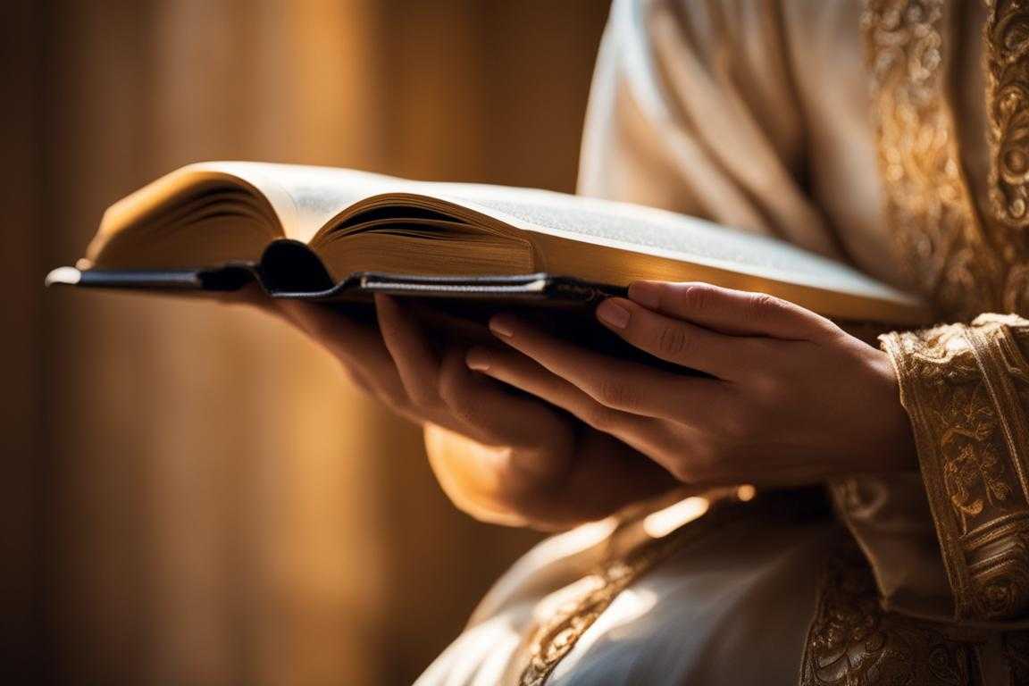 person-holding-Bible-soft-golden-light-peaceful-expression-quiet-reflection-spiritual-connection