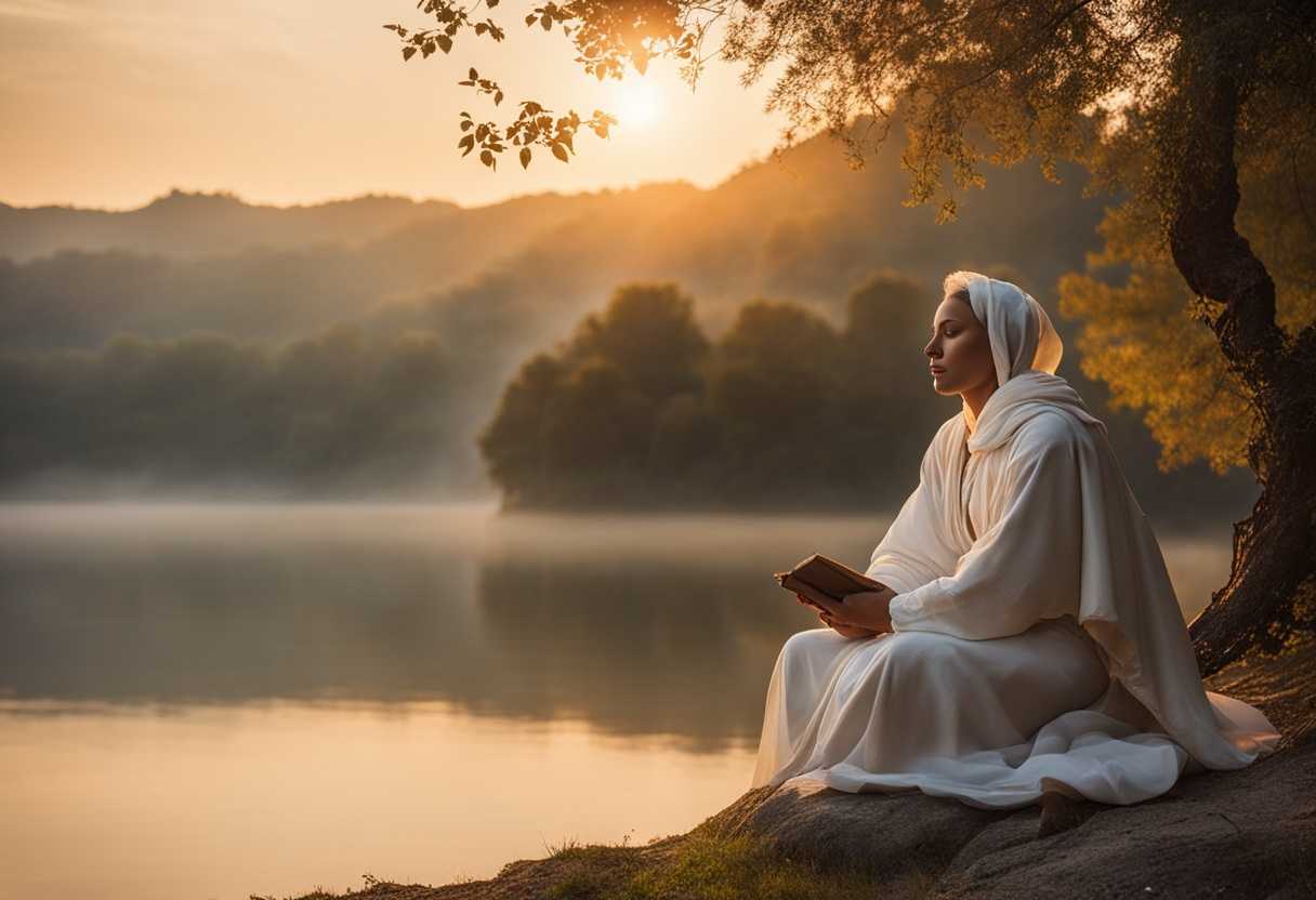 Serene-sunrise-peaceful-figure-in-prayer-soft-light-nature-s-beauty-calm-atmosphere-gratitude-e_haik