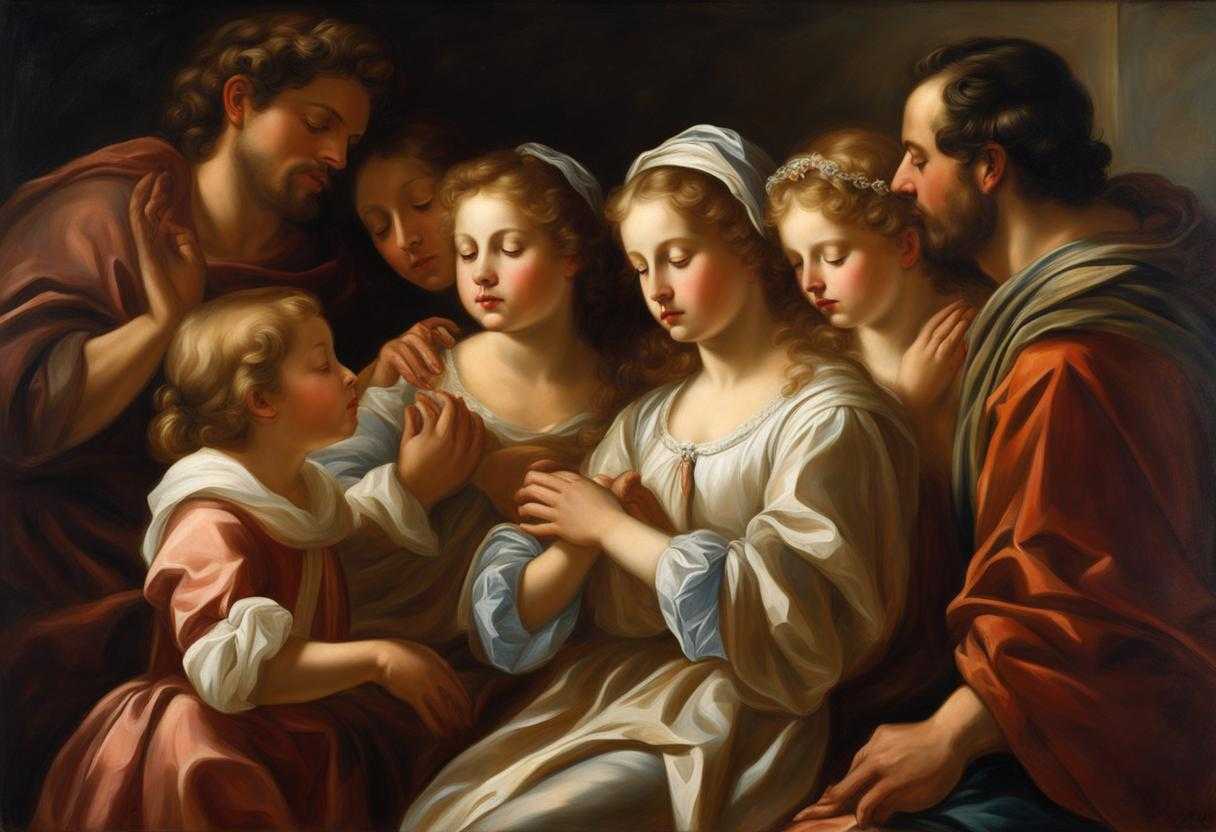 Family-huddled-in-prayer-bathed-in-soft-light-hands-clasped-eyes-closed-united-in-devotion_tjgr