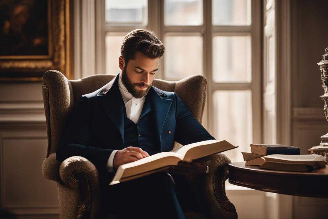 James-reading-a-book-in-a-cozy-armchair-soft-natural-light-thoughtful-and-serene-expression-quiet