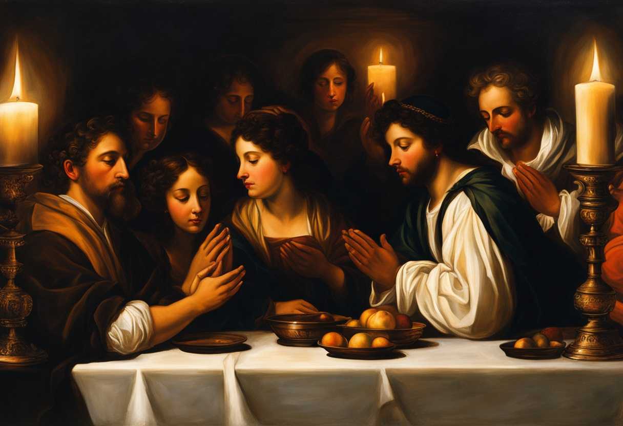 A-diverse-group-of-individuals-pray-together-hands-clasped-faces-lit-by-candlelight_dugd
