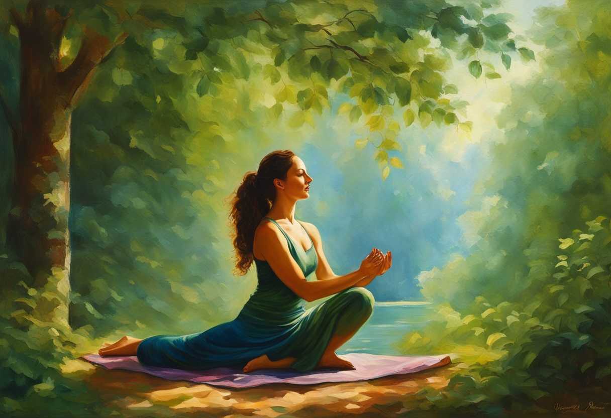 Vibrant-figure-practicing-yoga-in-nature-surrounded-by-lush-greenery-radiant-energy-serene-atmosp_nrbt