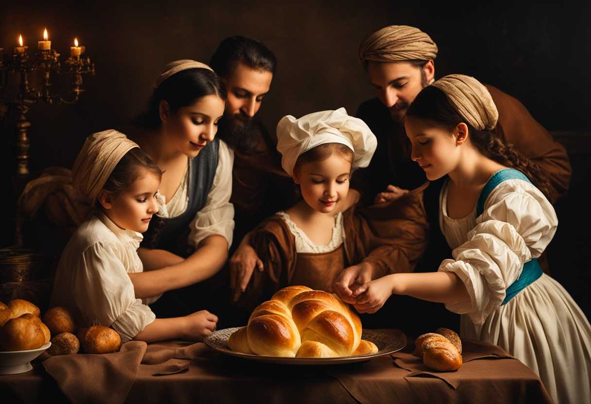 Warm-gathering-of-family-sharing-freshly-baked-challah-soft-lighting-joyful-expressions-heartfel_rhxd