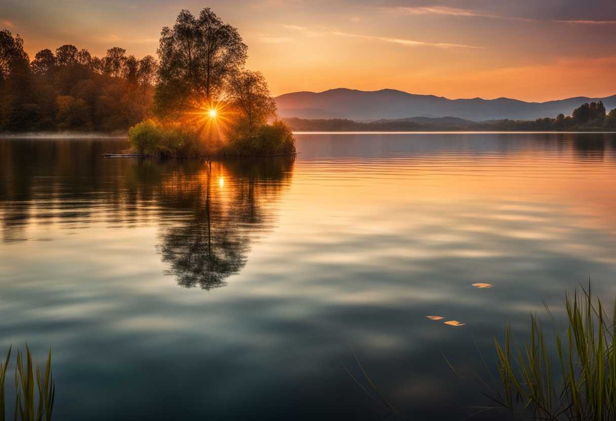 Calm-lake-at-sunset-gentle-ripples-soft-light-peaceful-atmosphere-soothing-nature-tranquil-esca_ynsm