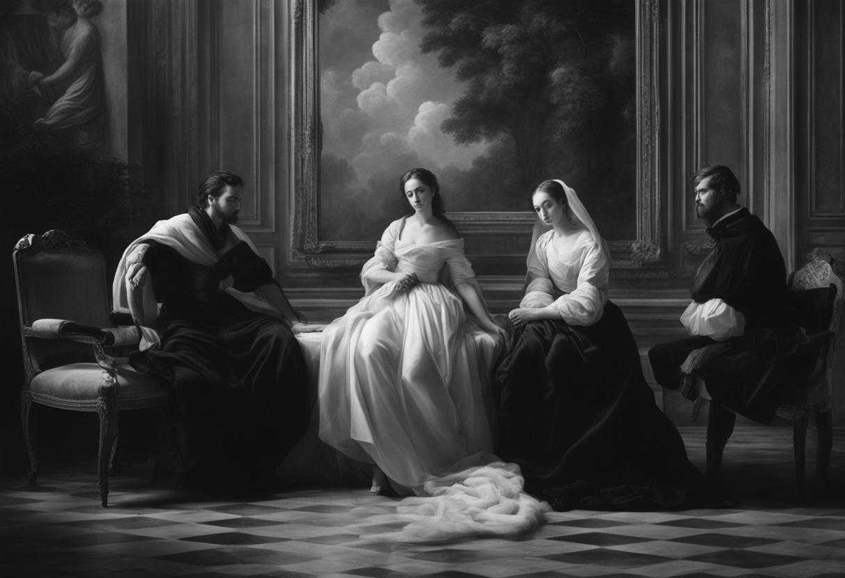 departed-loved-one-family-members-solemn-moment-black-and-white-timeless-grief-enduring-love-an