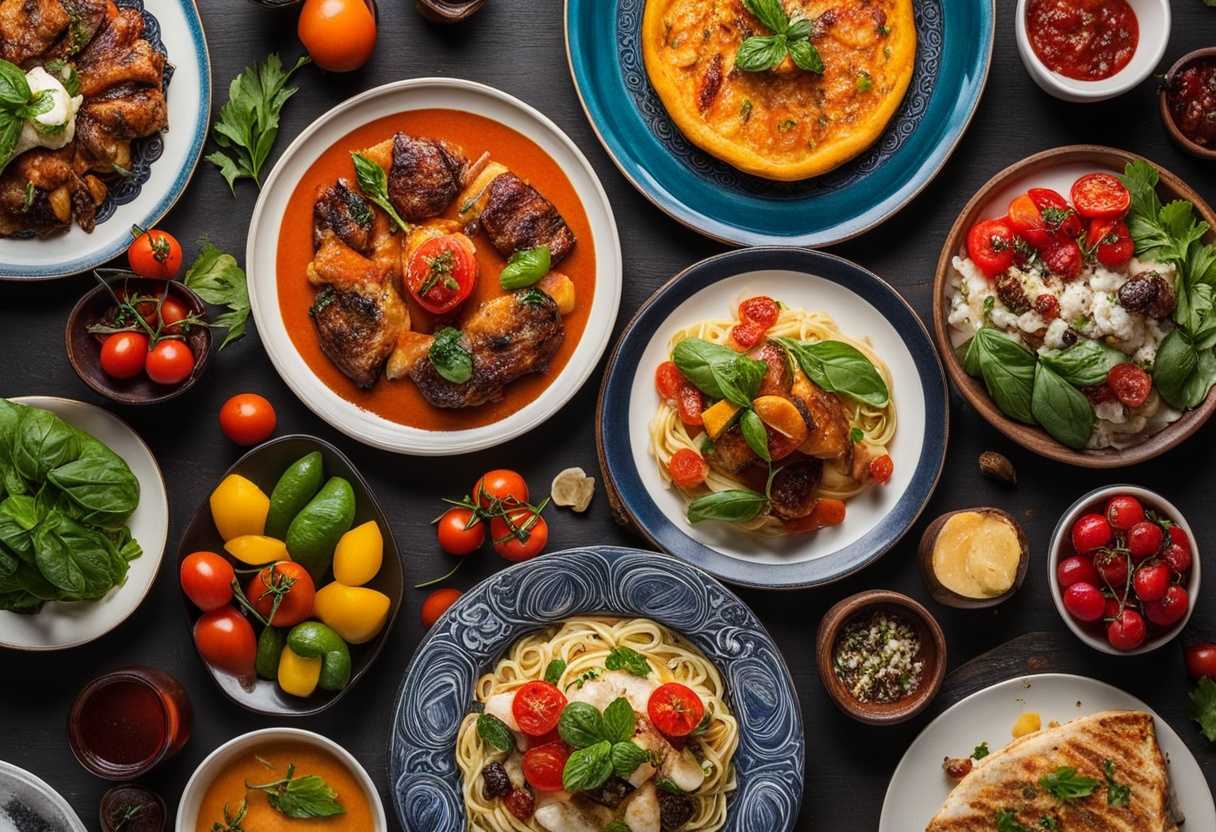 Colorful-plate-of-diverse-cuisines-vibrant-ingredients-inviting-atmosphere-beautifully-arranged-_mmvq
