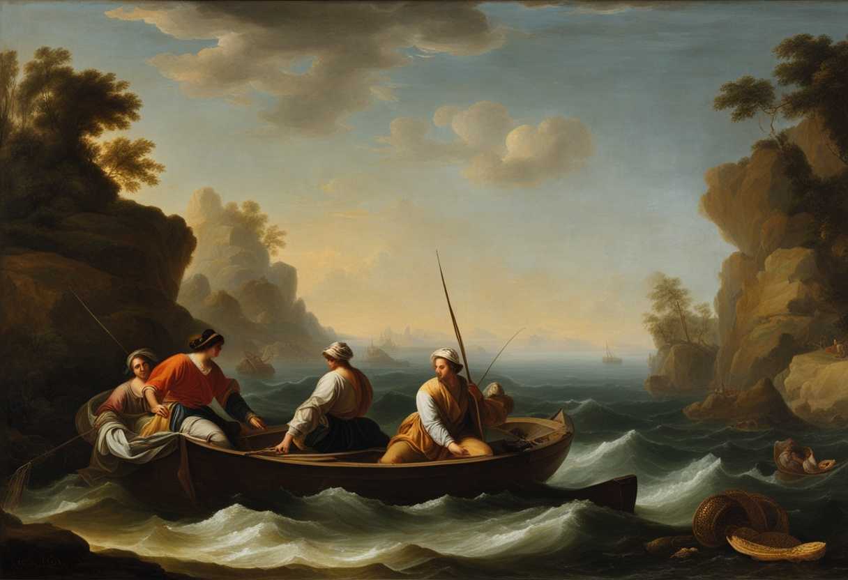 Fishermen-on-a-tranquil-sea-casting-nets-with-care-surrounded-by-thriving-marine-life-harmony_rwro
