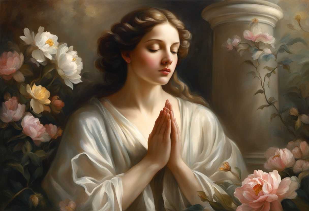 Serene-figure-in-prayer-surrounded-by-blooming-flowers-soft-light-hopeful-atmosphere-tranquil-se_dlgw