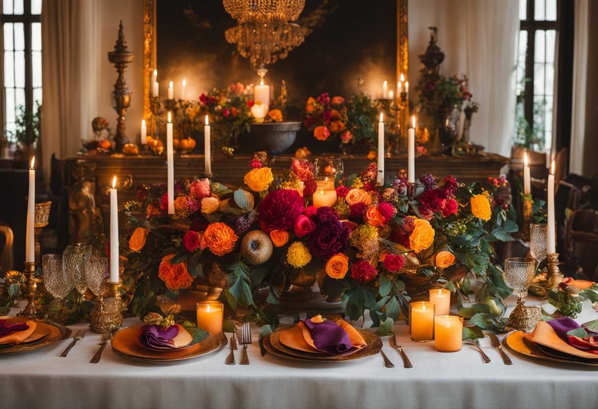 A-vibrant-table-filled-with-colorful-tzimmes-warm-candles-and-joyful-family-gathering-rich-textur_ehzv
