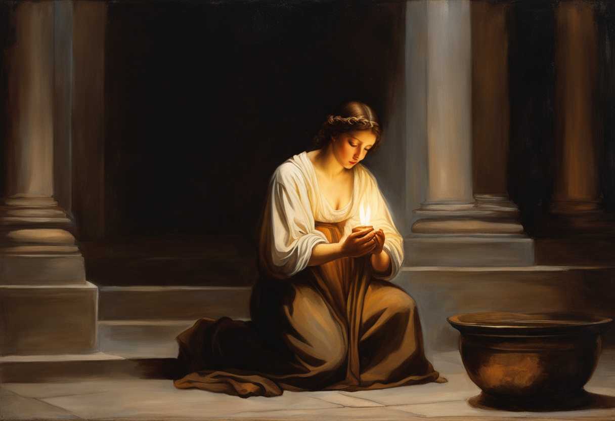 A-humble-figure-kneeling-in-prayer-candlelight-flickering-surrounded-by-ethereal-light-serene-atm_ficy