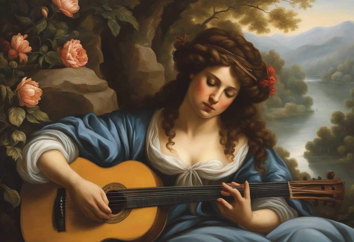 A-serene-musician-writing-heartfelt-lyrics-surrounded-by-nature-evoking-deep-emotions-and-connecti_arfv