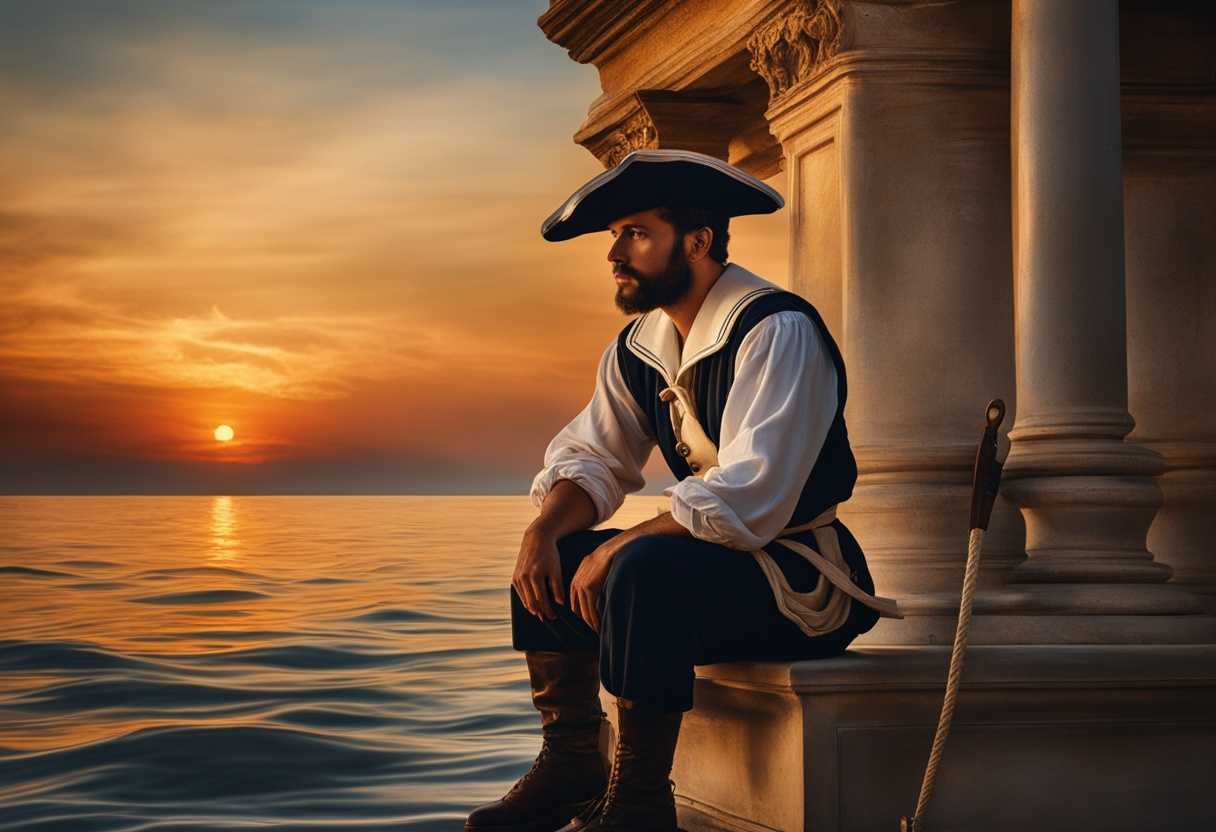 Sailor-contemplating-choices-at-sunset-calm-waters-navigational-tools-serene-atmosphere-deep-ref_mpwg
