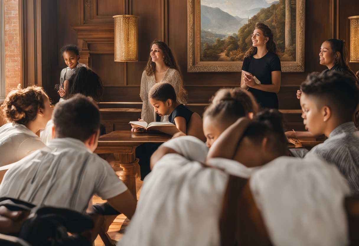 Students-and-staff-gathered-in-serene-morning-light-hands-clasped-reflecting-unity-and-gratitude_aqko