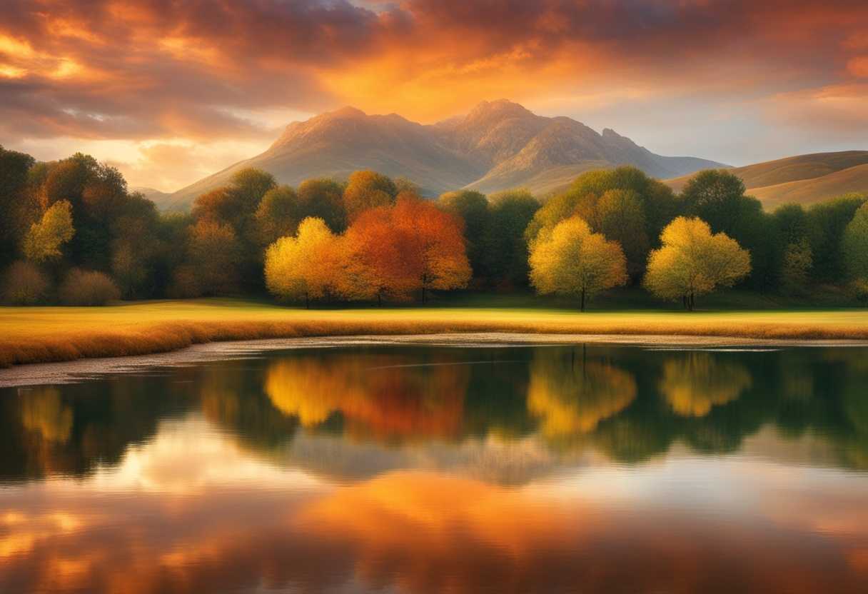 Serene-landscape-shifting-with-seasons-gentle-breeze-vibrant-colors-calm-reflection-harmonious-t_ilnm