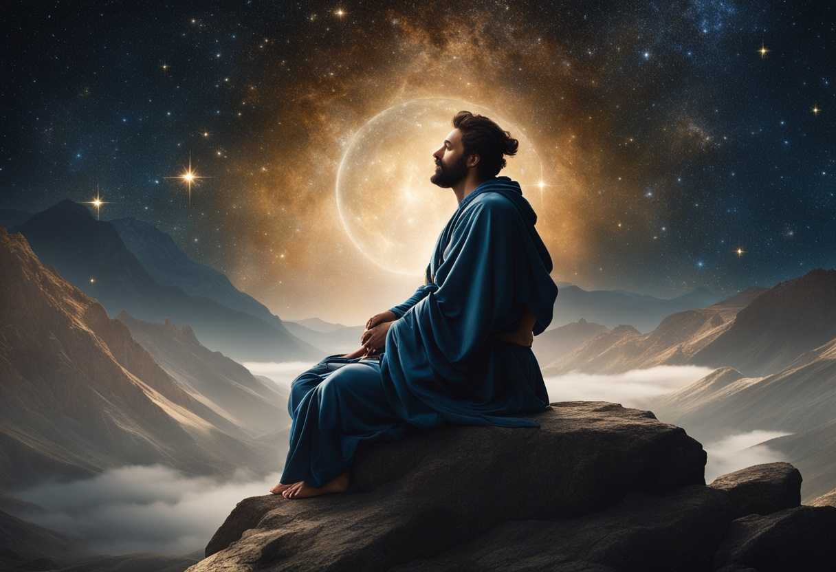 A-serene-figure-meditating-on-a-mountain-peak-surrounded-by-guiding-stars-peaceful-atmosphere-8k_pfvf