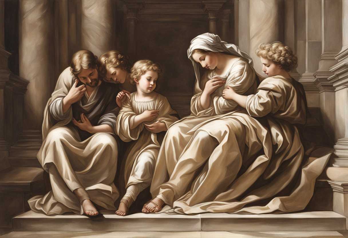 A-family-kneeling-together-in-prayer-embodying-love-guidance-and-faith_kmlo