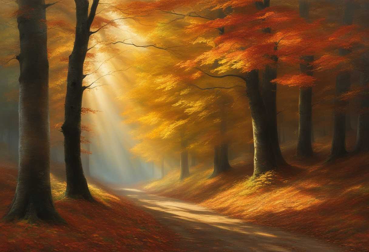 A-serene-autumn-landscape-with-vibrant-leaves-sunlight-filtering-through-towering-trees_xrcr