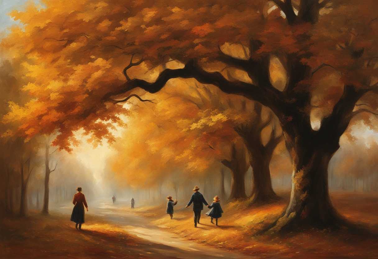 Autumn-scene-golden-leaves-laughter-warm-sweaters-couples-strolling-children-twirling-sunset-h_bajj