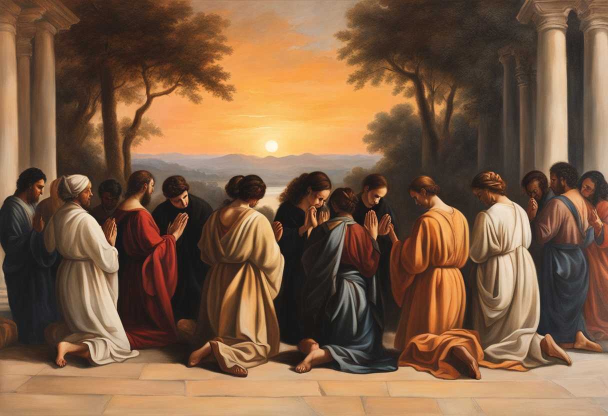 Diverse-group-in-prayer-circle-at-sunset-heads-bowed-hands-clasped-radiating-unity-and-hope_jxva