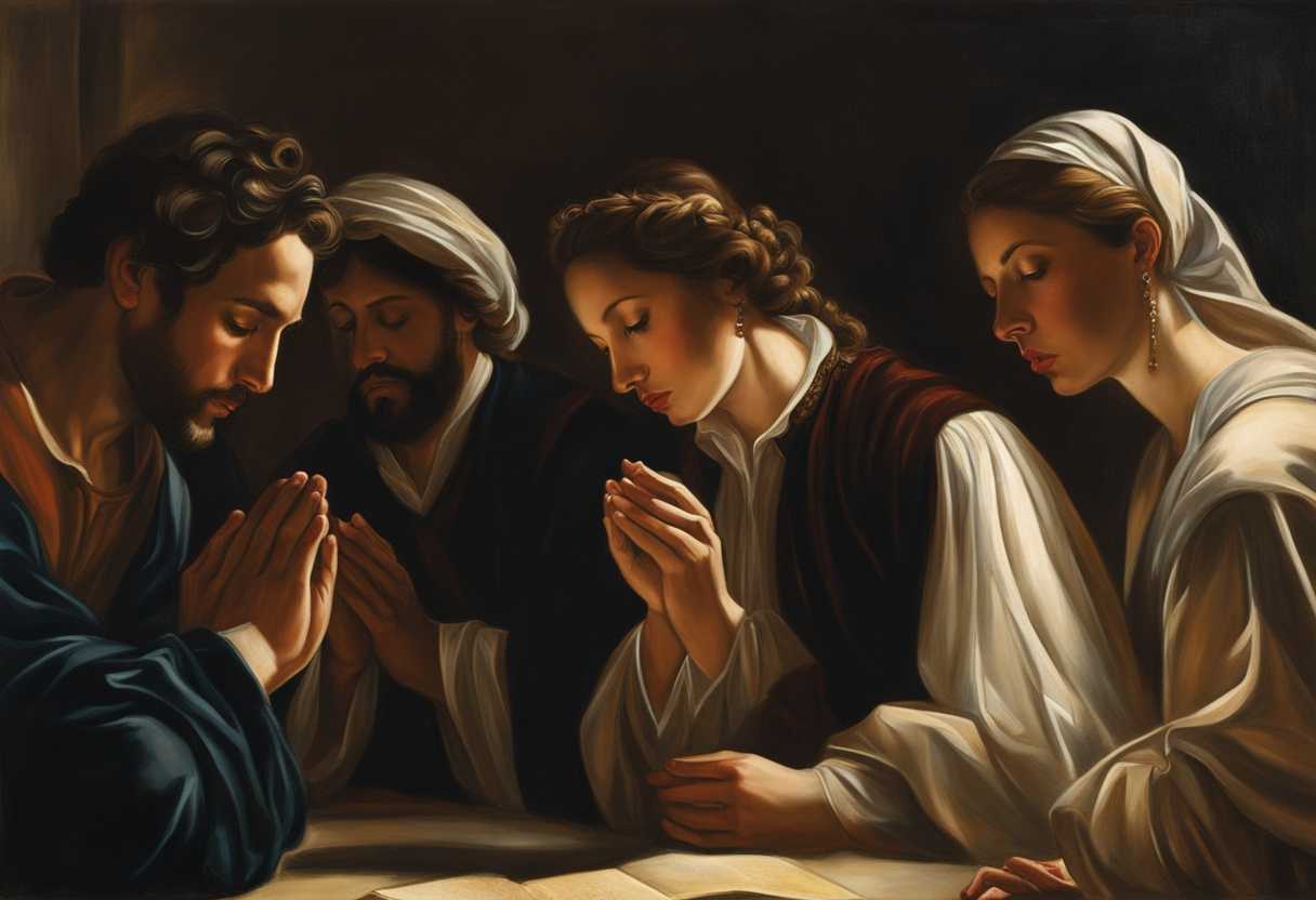 A-diverse-group-of-individuals-pray-together-in-a-softly-lit-room-united-in-faith-and-reverence_cnii