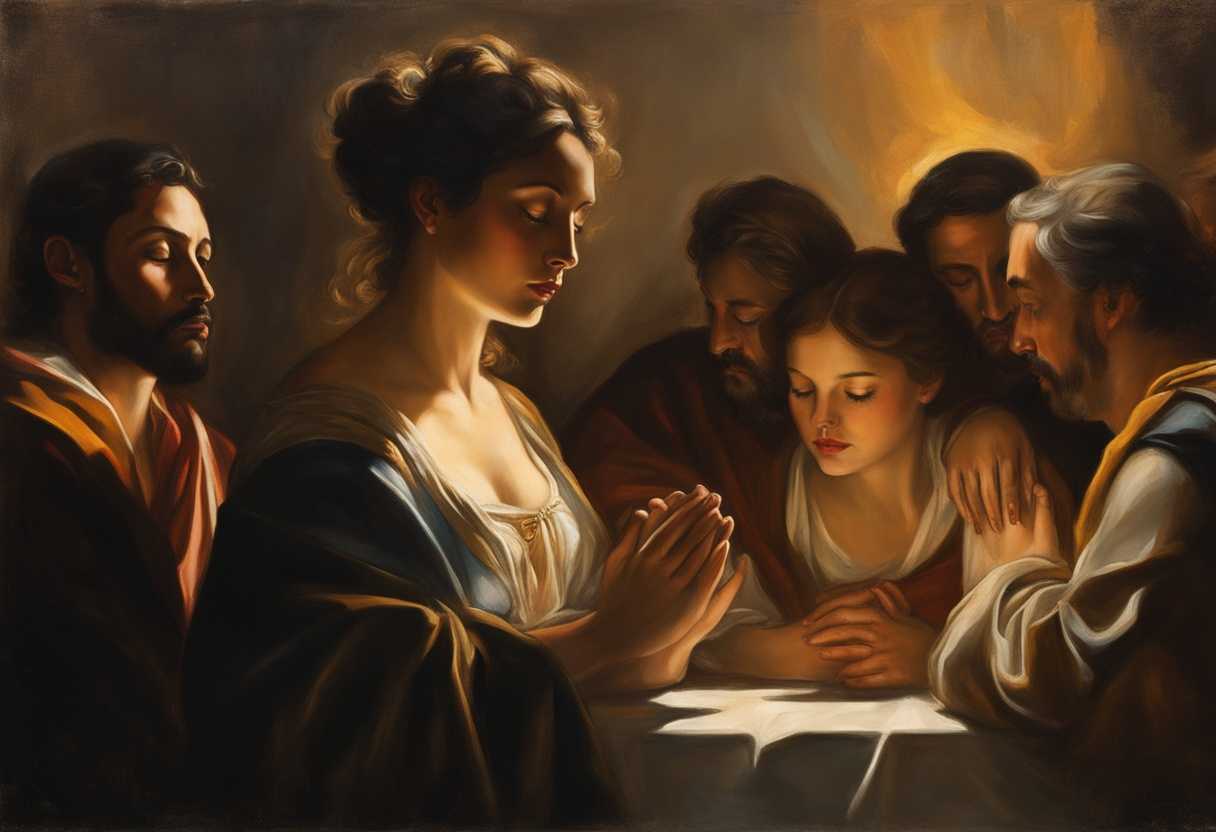 A-diverse-group-prays-together-faces-aglow-in-warm-light-embodying-unity-and-reverence_dhyl