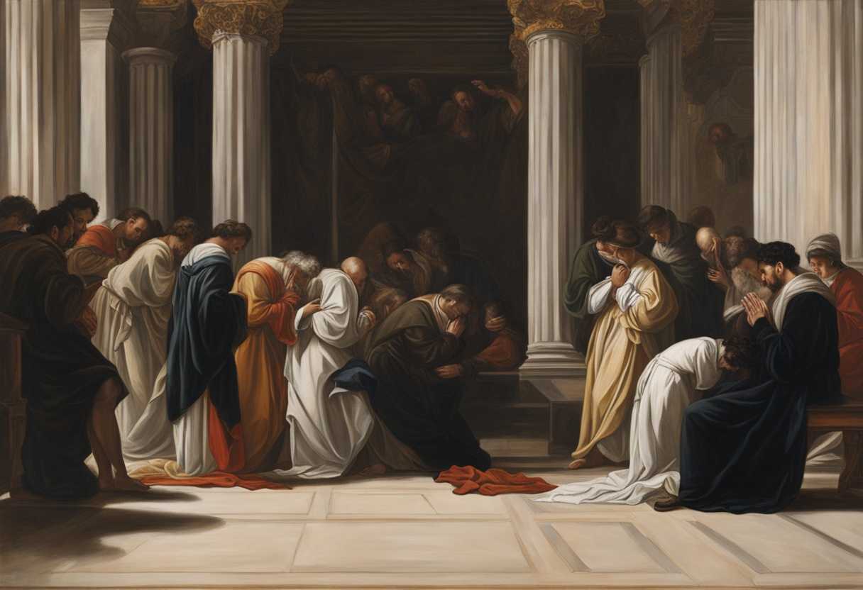 People-in-prayer-heads-bowed-in-reverence-seeking-solace-and-spiritual-connection-in-silence_pcwl