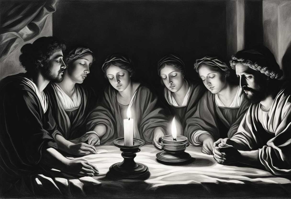 Survivors-pray-together-illuminated-by-candlelight-embodying-unity-hope-and-resilience_ojmn