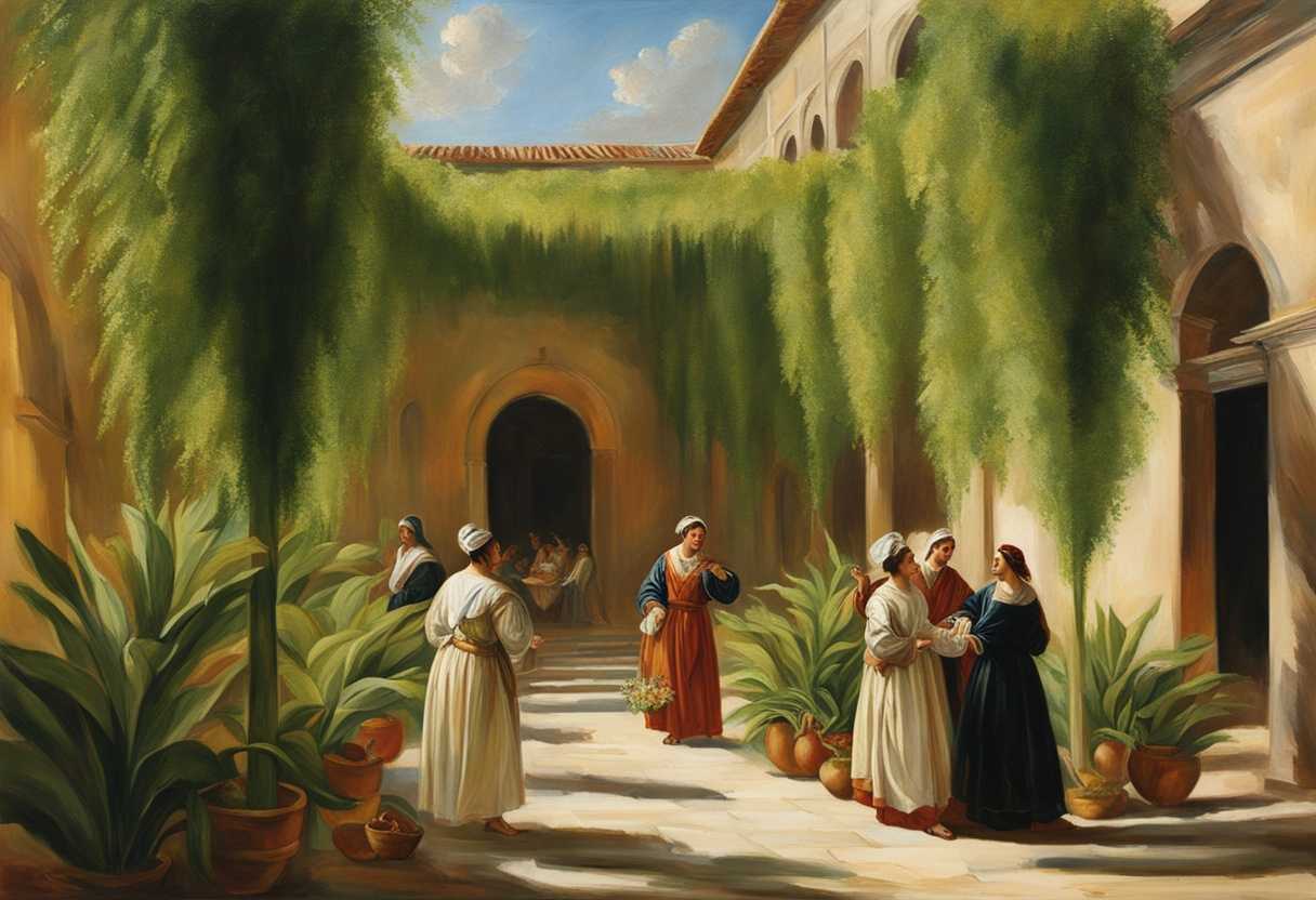 A-sunlit-courtyard-with-vibrant-green-lulav-traditional-attire-and-joyful-celebration-of-faith_ephx