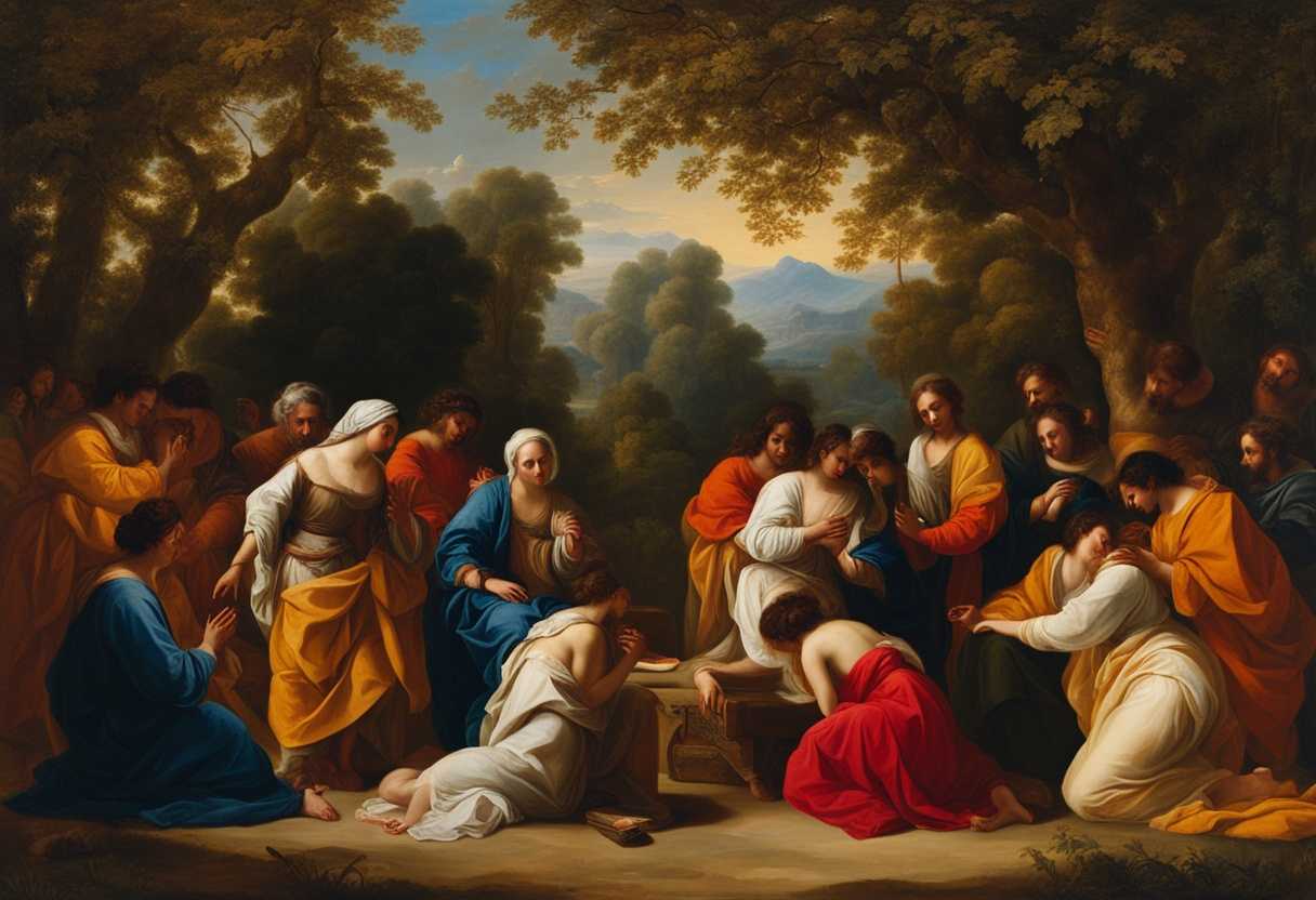 A-diverse-group-prays-under-trees-united-in-hope-serenity-and-vibrant-colors_grhc