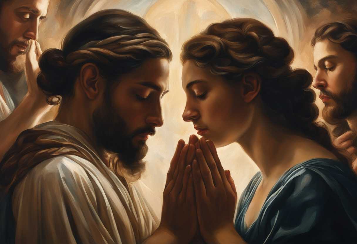 People-in-a-circle-heads-bowed-hands-clasped-bathed-in-soft-light-praying-together_fsbb
