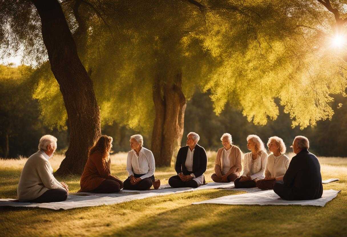 prayer-group-warm-sunlight-trees-serene-backdrop-peaceful-atmosphere-quiet-devotion-candid-mom_hddf