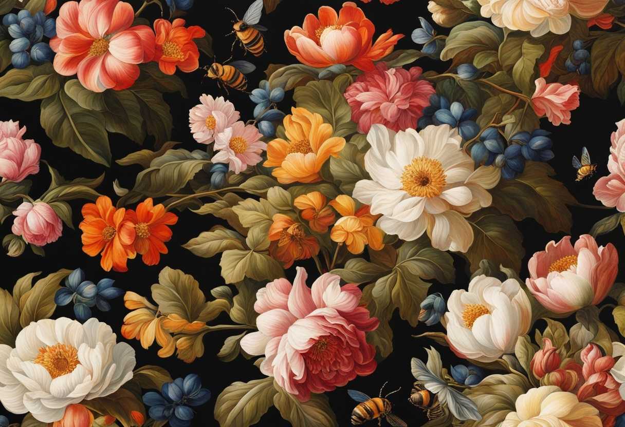 Vibrant-flowers-sway-gently-in-sunlight-bees-buzz-nearby-nature's-serene-beauty-unfolds_vfhm