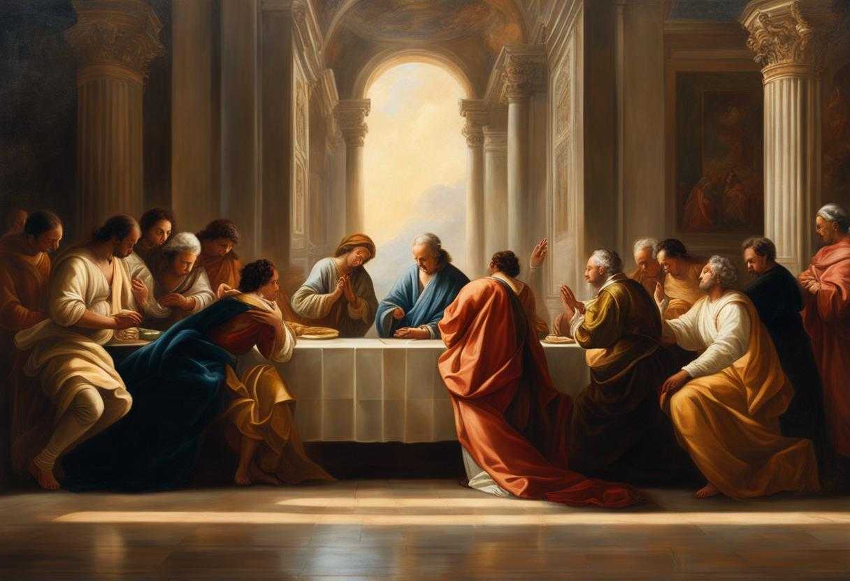 A-diverse-group-prays-in-soft-light-exuding-humility-and-spiritual-connection_anxr