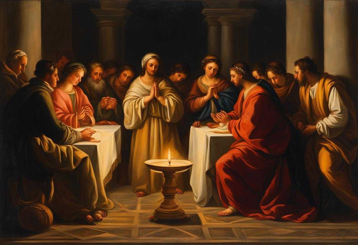 Travelers-huddled-in-candlelit-prayer-hands-clasped-in-unity-seeking-blessings-for-journey_uifh