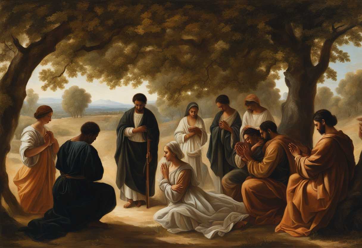 A-diverse-group-prays-together-under-trees-united-in-hope-and-serene-connection_wmzj