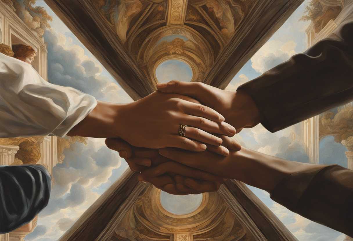 Travelers-unite-in-serene-nature-hands-clasped-reflecting-on-journeys-with-hope-and-gratitude_clsr