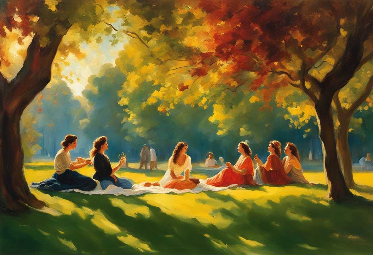 Friends-joyfully-uplift-each-other-in-a-sunlit-park-surrounded-by-vibrant-colors-and-laughter_kuan